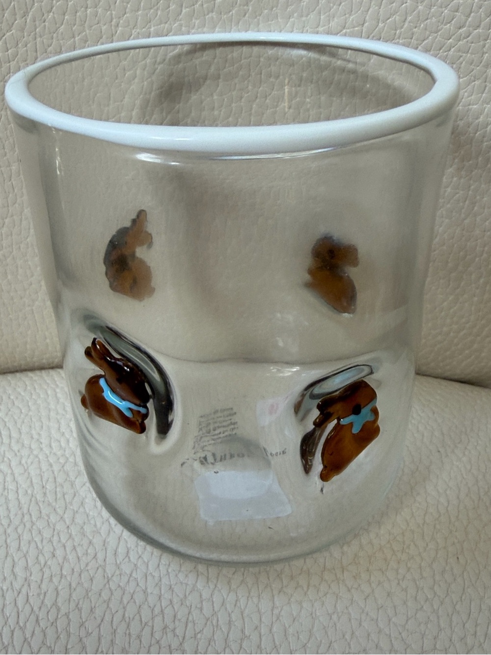Anthropologie  Icon Juice Glass Easter  Holiday chocolate Bunny NWT